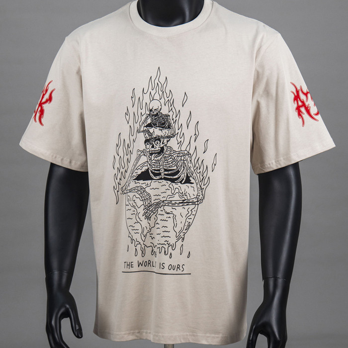 Vintage Oversized Graphic T-shirt Cotton Crewneck Tee Retro Streetwear Tops for Men Women Unisex