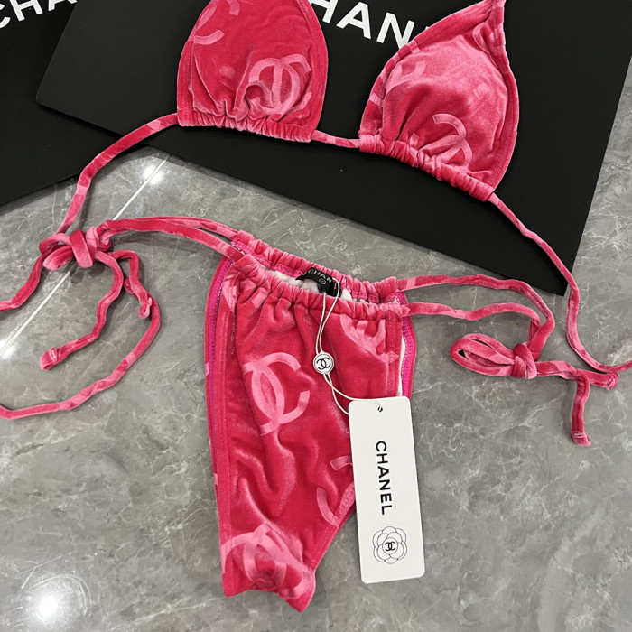 Women Three Piece Rhinestone Bikini Set Sport Bra Swimsuit Beach Thong Swimwear Bathing Suit Swimming Suit