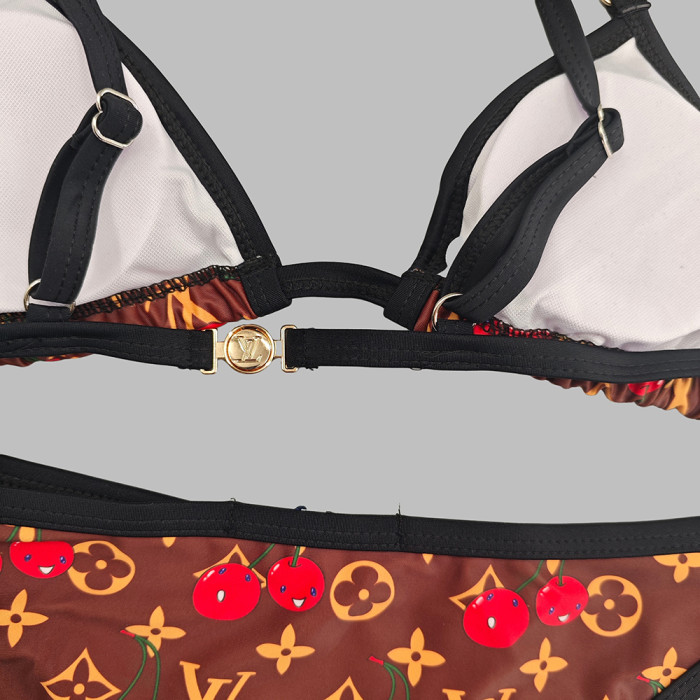 Women Three Piece Rhinestone Bikini Set Sport Bra Swimsuit Beach Thong Swimwear Bathing Suit Swimming Suit