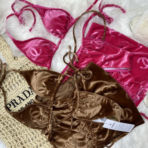 Women Three Piece Rhinestone Bikini Set Sport Bra Swimsuit Beach Thong Swimwear Bathing Suit Swimming Suit