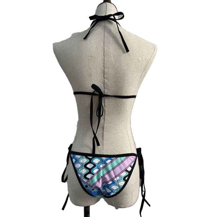 Women Three Piece Rhinestone Bikini Set Sport Bra Swimsuit Beach Thong Swimwear Bathing Suit Swimming Suit