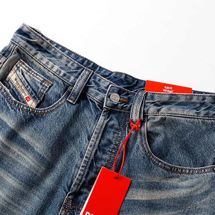 Men Retro Loose Fit Jeans straight-leg Pants Streetwear Bottoms Daily Casual Trousers Unisex