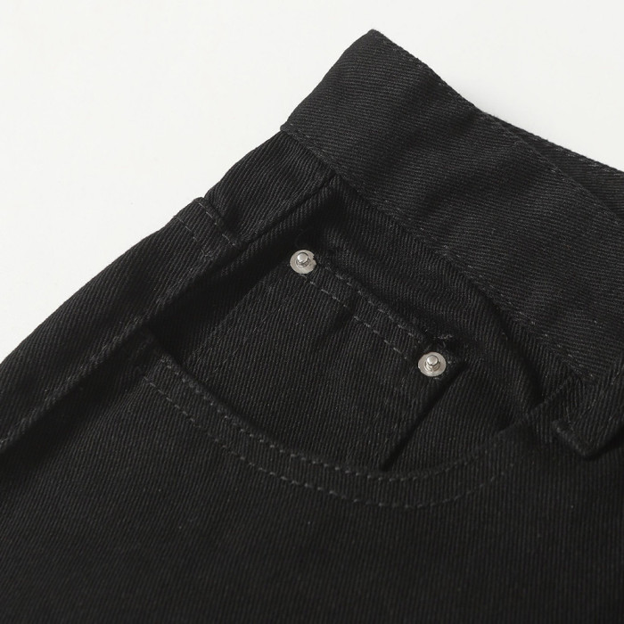 Men Vintage Distressed Denim Jeans Straight Leg Trousers Streetwear Pants Casual Bottoms Joggers Clothes Women