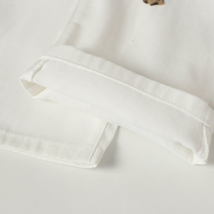 Men Vintage Distressed Denim Jeans Straight Leg Trousers Streetwear Pants Casual Bottoms Joggers Clothes Women