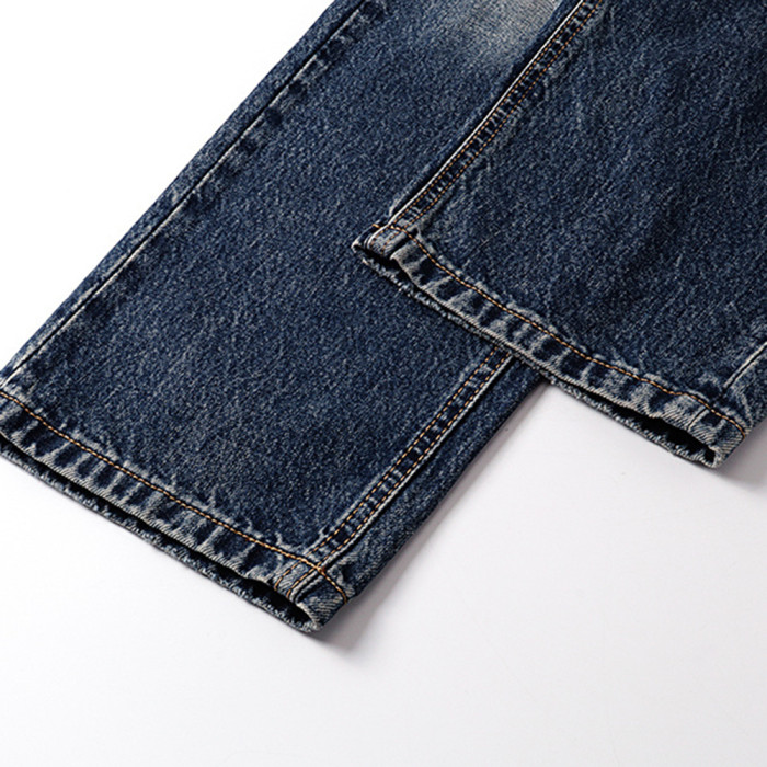 Men Retro Loose Fit Jeans straight-leg Pants Streetwear Bottoms Daily Casual Trousers Unisex