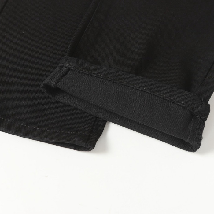 Men Vintage Distressed Denim Jeans Straight Leg Trousers Streetwear Pants Casual Bottoms Joggers Clothes Women