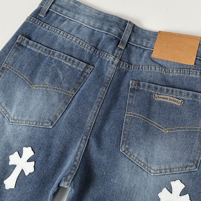 Men Vintage Distressed Denim Jeans Straight Leg Trousers Streetwear Pants Casual Bottoms Joggers Clothes Women