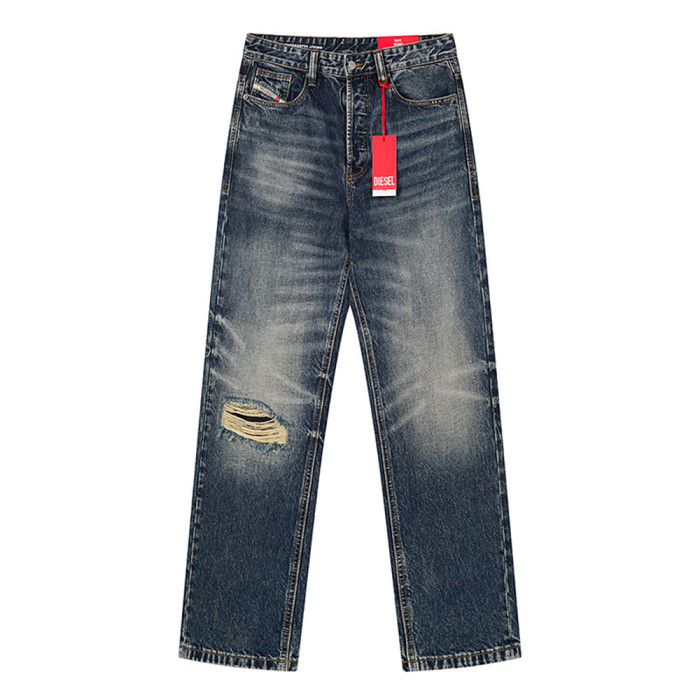 Men Retro Loose Fit Jeans straight-leg Pants Streetwear Bottoms Daily Casual Trousers Unisex