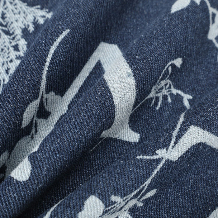 Men Vintage Distressed Denim Full Print Jeans Straight Leg Trousers Streetwear Pants Casual Bottoms Joggers Clothes Women