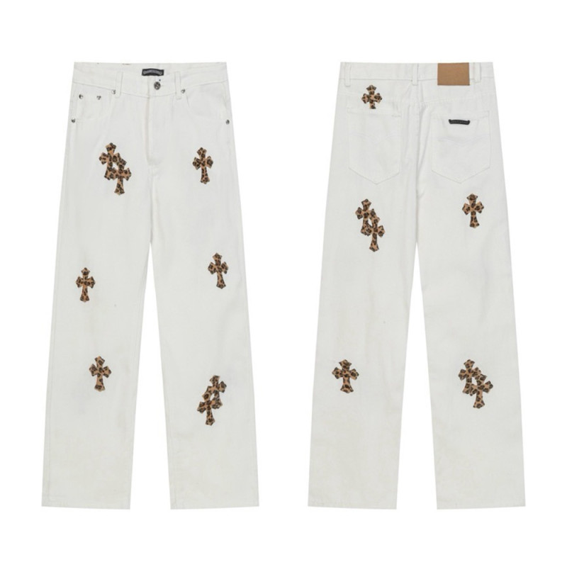 Men Vintage Distressed Denim Jeans Straight Leg Trousers Streetwear Pants Casual Bottoms Joggers Clothes Women