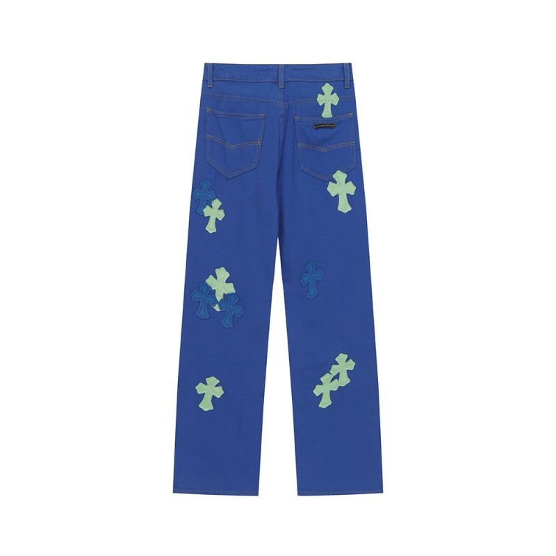 Men Vintage Distressed Denim Jeans Straight Leg Trousers Streetwear Pants Casual Bottoms Joggers Clothes Women