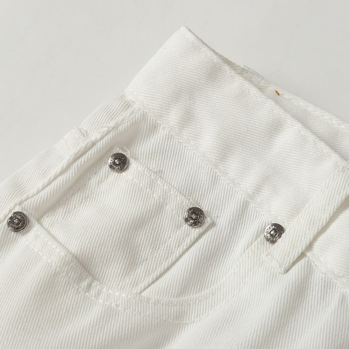 Men Vintage Distressed Denim Jeans Straight Leg Trousers Streetwear Pants Casual Bottoms Joggers Clothes Women