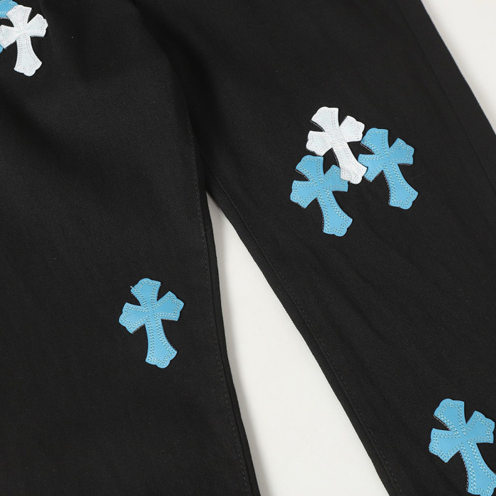 Men Vintage Distressed Denim Jeans Straight Leg Trousers Streetwear Pants Casual Bottoms Joggers Clothes Women