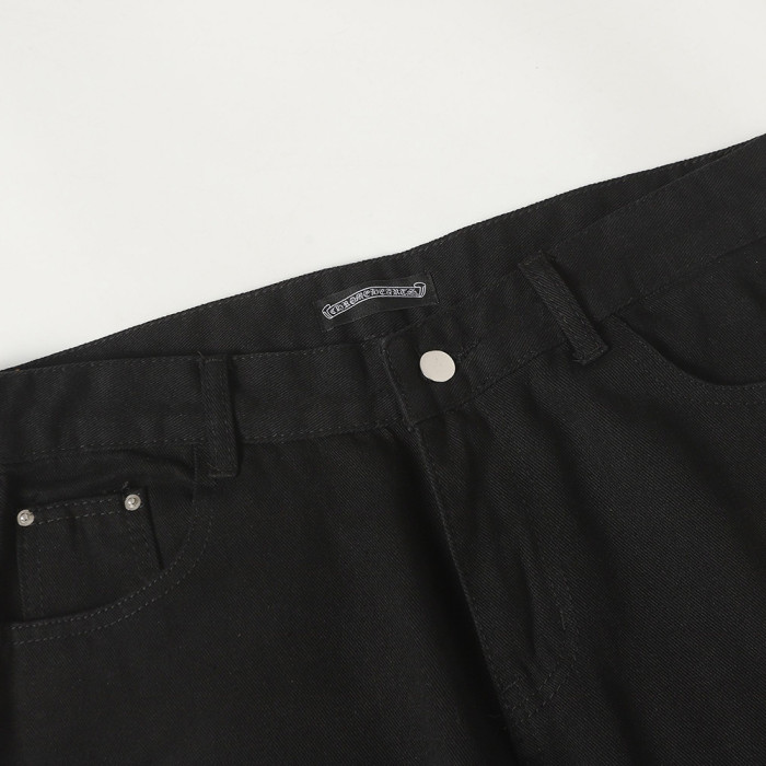 Men Vintage Distressed Denim Jeans Straight Leg Trousers Streetwear Pants Casual Bottoms Joggers Clothes Women