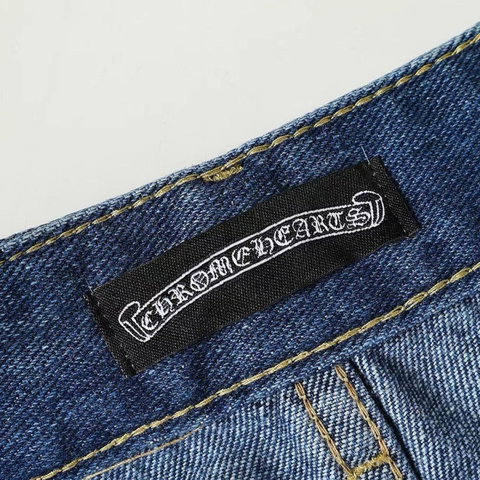 Men Vintage Distressed Denim Patch Jeans Straight Leg Trousers Streetwear Pants Casual Bottoms Joggers Clothes Women