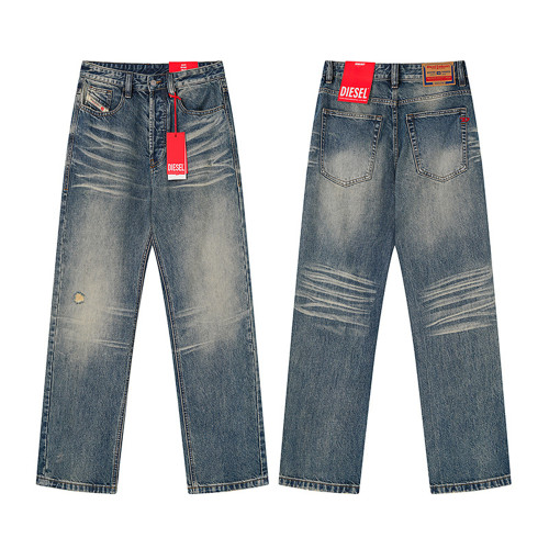 Men Retro Loose Fit Jeans straight-leg Pants Streetwear Bottoms Daily Casual Trousers Unisex