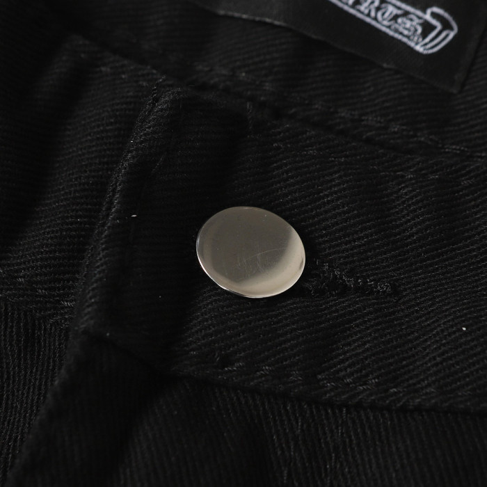 Men Vintage Distressed Denim Jeans Straight Leg Trousers Streetwear Pants Casual Bottoms Joggers Clothes Women