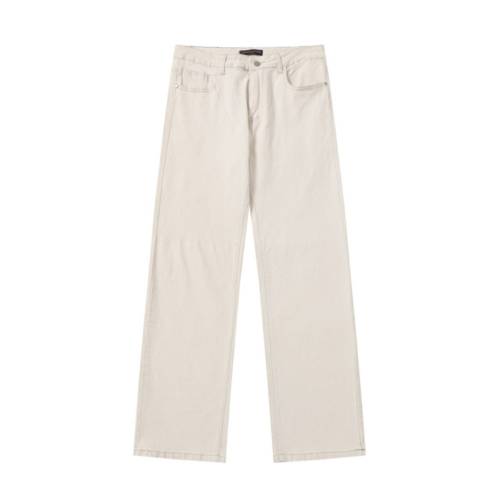 Men Vintage Distressed Denim Jeans Straight Leg Trousers Streetwear Pants Casual Bottoms Joggers Clothes Women