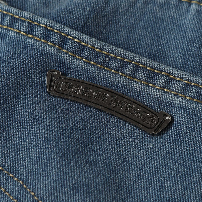 Men Vintage Distressed Denim Jeans Straight Leg Trousers Streetwear Pants Casual Bottoms Joggers Clothes Women