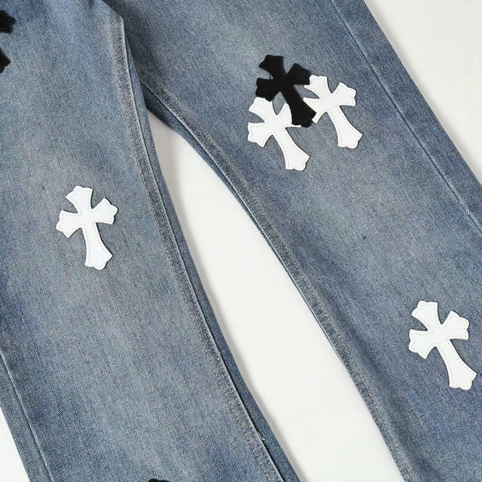 Men Vintage Distressed Denim Jeans Straight Leg Trousers Streetwear Pants Casual Bottoms Joggers Clothes Women