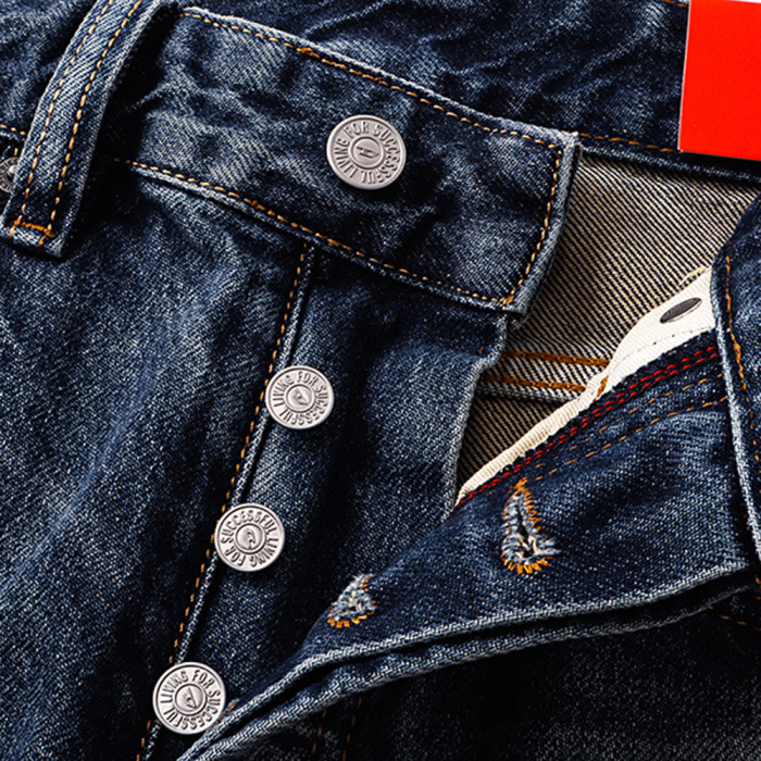 Men Retro Loose Fit Jeans straight-leg Pants Streetwear Bottoms Daily Casual Trousers Unisex