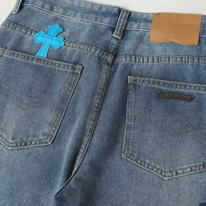 Men Vintage Distressed Denim Jeans Straight Leg Trousers Streetwear Pants Casual Bottoms Joggers Clothes Women