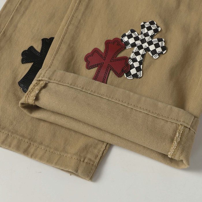 Men Vintage Distressed Denim Jeans Straight Leg Trousers Streetwear Pants Casual Bottoms Joggers Clothes Women