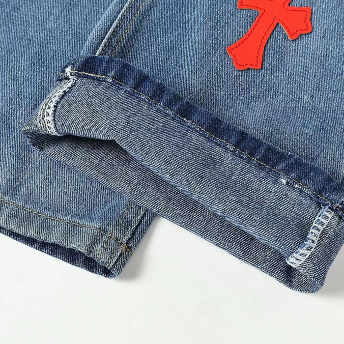 Men Vintage Distressed Denim Patch Jeans Straight Leg Trousers Streetwear Pants Casual Bottoms Joggers Clothes Women