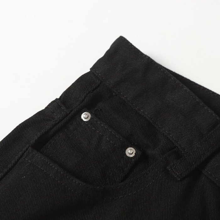 Men Vintage Distressed Denim Jeans Straight Leg Trousers Streetwear Pants Casual Bottoms Joggers Clothes Women