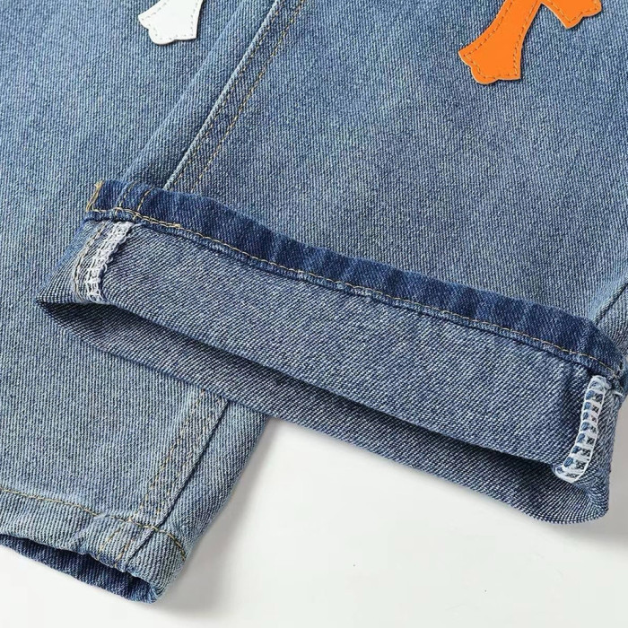 Men Vintage Distressed Denim Jeans Straight Leg Trousers Streetwear Pants Casual Bottoms Joggers Clothes Women