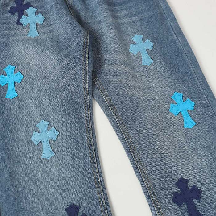 Men Vintage Distressed Denim Jeans Straight Leg Trousers Streetwear Pants Casual Bottoms Joggers Clothes Women