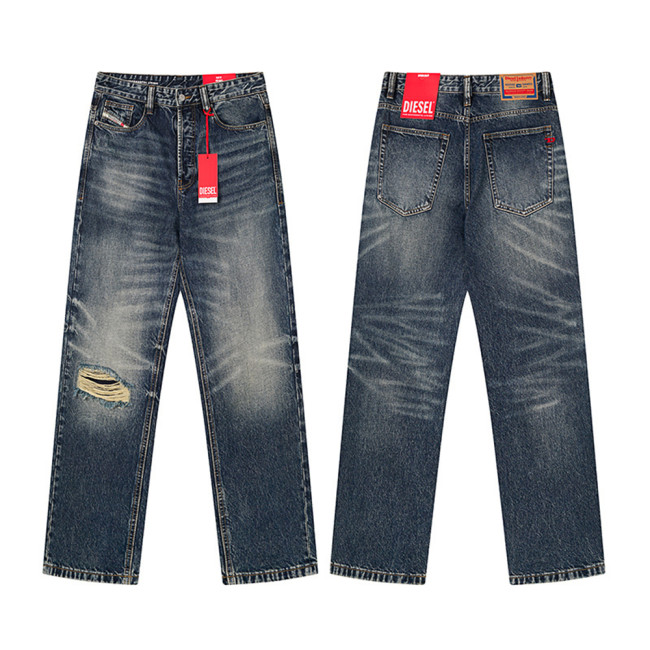 Men Retro Loose Fit Jeans straight-leg Pants Streetwear Bottoms Daily Casual Trousers Unisex