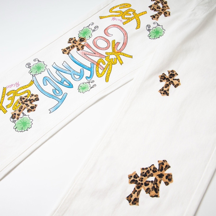 Men Vintage Distressed Denim Jeans Straight Leg Trousers Streetwear Pants Casual Bottoms Joggers Clothes Women