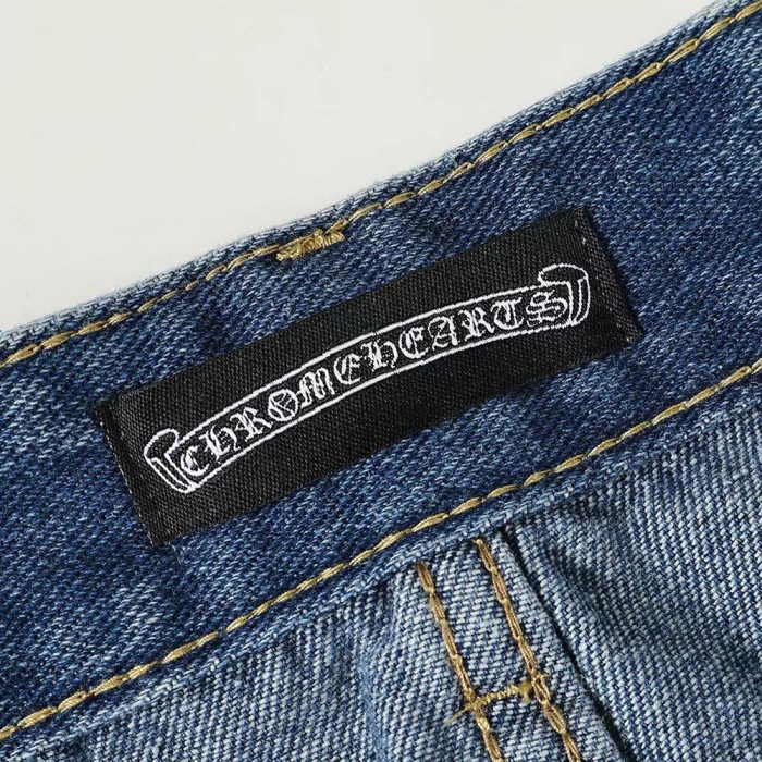 Men Vintage Distressed Denim Jeans Straight Leg Trousers Streetwear Pants Casual Bottoms Joggers Clothes Women