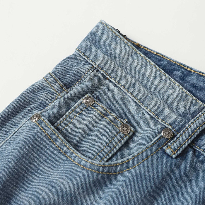 Men Vintage Distressed Denim Jeans Straight Leg Trousers Streetwear Pants Casual Bottoms Joggers Clothes Women