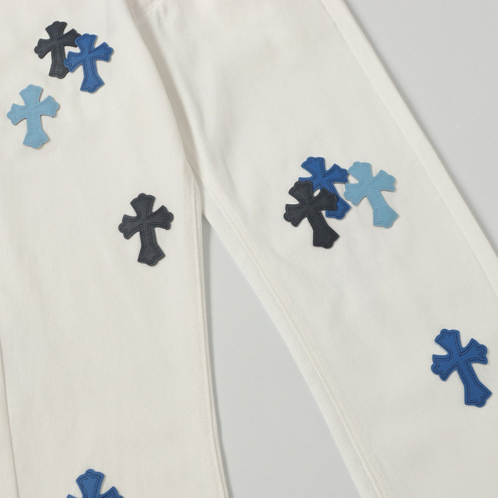 Men Vintage Distressed Denim Jeans Straight Leg Trousers Streetwear Pants Casual Bottoms Joggers Clothes Women