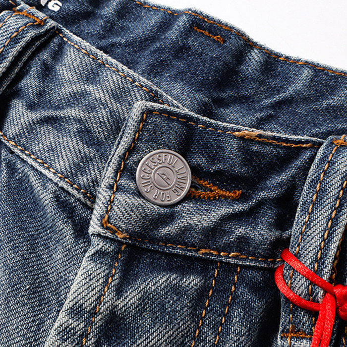 Men Retro Loose Fit Jeans straight-leg Pants Streetwear Bottoms Daily Casual Trousers Unisex