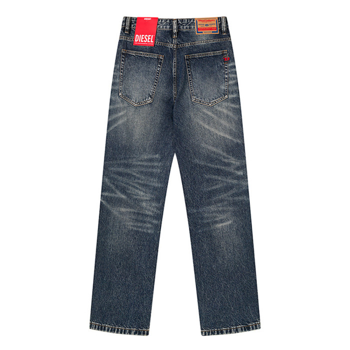 Men Retro Loose Fit Jeans straight-leg Pants Streetwear Bottoms Daily Casual Trousers Unisex