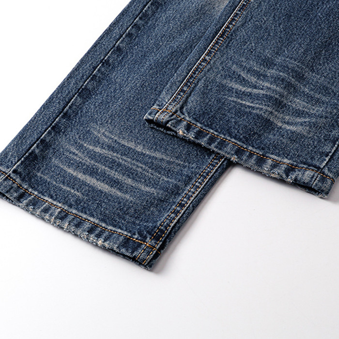 Men Retro Loose Fit Jeans straight-leg Pants Streetwear Bottoms Daily Casual Trousers Unisex