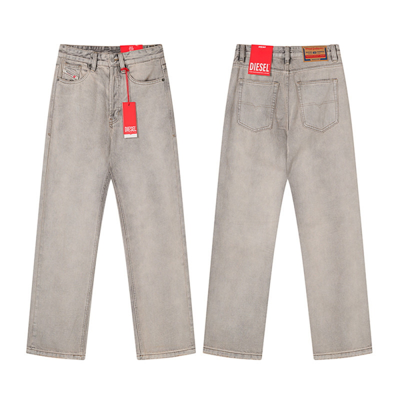 Men Retro Loose Fit Jeans straight-leg Pants Streetwear Bottoms Daily Casual Trousers Unisex