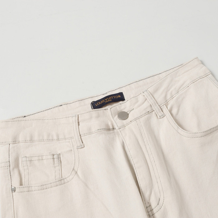 Men Vintage Distressed Denim Jeans Straight Leg Trousers Streetwear Pants Casual Bottoms Joggers Clothes Women