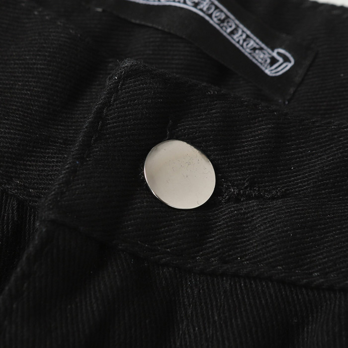 Men Vintage Distressed Denim Jeans Straight Leg Trousers Streetwear Pants Casual Bottoms Joggers Clothes Women