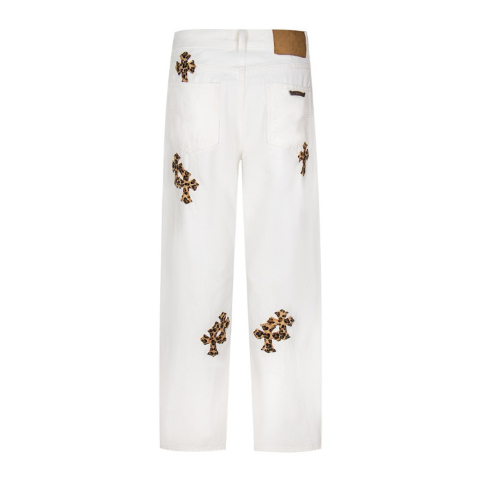 Men Vintage Distressed Denim Jeans Straight Leg Trousers Streetwear Pants Casual Bottoms Joggers Clothes Women