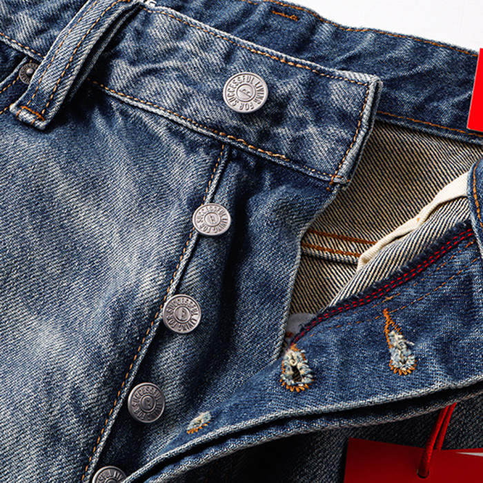 Men Retro Loose Fit Jeans straight-leg Pants Streetwear Bottoms Daily Casual Trousers Unisex