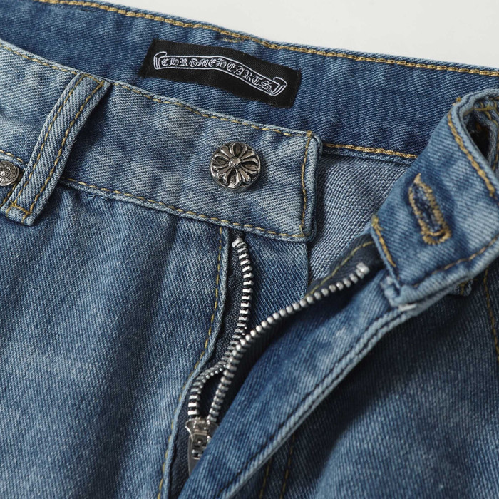 Men Vintage Distressed Denim Jeans Straight Leg Trousers Streetwear Pants Casual Bottoms Joggers Clothes Women