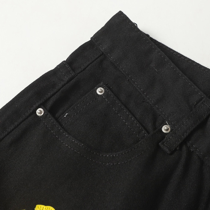 Men Vintage Distressed Denim Jeans Straight Leg Trousers Streetwear Pants Casual Bottoms Joggers Clothes Women