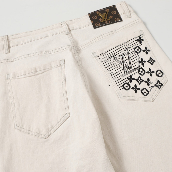 Men Vintage Distressed Denim Jeans Straight Leg Trousers Streetwear Pants Casual Bottoms Joggers Clothes Women