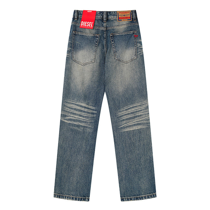 Men Retro Loose Fit Jeans straight-leg Pants Streetwear Bottoms Daily Casual Trousers Unisex