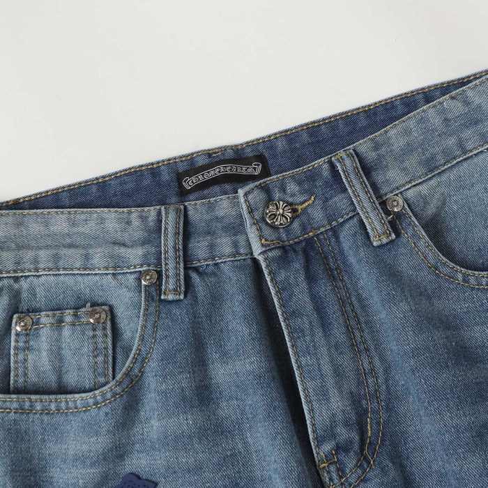 Men Vintage Distressed Denim Jeans Straight Leg Trousers Streetwear Pants Casual Bottoms Joggers Clothes Women