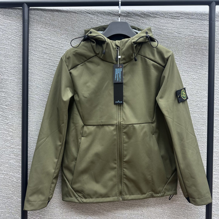 Men Women Fleece Lined Windproof Hooded Jacket Full Zip Windbreaker Long Sleeves Casual Coats Unisex